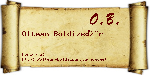 Oltean Boldizsár névjegykártya